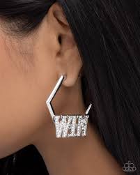 Everything to Win White Hoop Earring - Paparazzi - Dare2bdazzlin N Jewelry