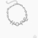 Honorable Hope White Bracelet - Paparazzi - Dare2bdazzlin N Jewelry