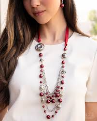 All of the Trimmings  Red Blockbuster Necklace - Paparazzi - Dare2bdazzlin N Jewelry