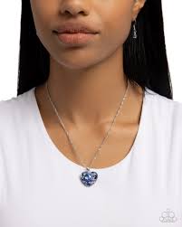 Best Of My Heart Blue Necklace - Paparazzi - Dare2bdazzlin N Jewelry