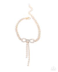Dapper Delicacy Gold Choker & Dapper Delight Gold Bracelet/ Bundle Set - Paparazzi - Dare2bdazzlin N Jewelry