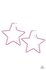 Starstruck Secret Pink Hoop Earring - Paparazzi - Dare2bdazzlin N Jewelry