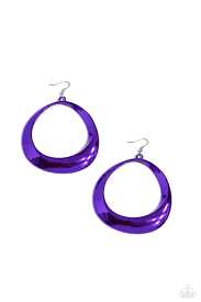 Asymmetrical Action Purple Earring - Paparazzi - Dare2bdazzlin N Jewelry