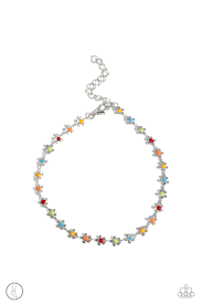 Familiar Florals Multi Anklet - Paparazzi - Dare2bdazzlin N Jewelry