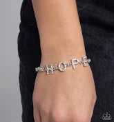 Honorable Hope White Bracelet - Paparazzi - Dare2bdazzlin N Jewelry