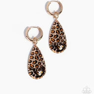 Caged Cheetah Gold Hoops - Hinge - Paparazzi - Dare2bdazzlin N Jewelry