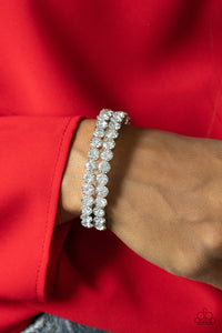 Megawatt Majesty - White Bracelet - Paparazzi - Dare2bdazzlin N Jewelry