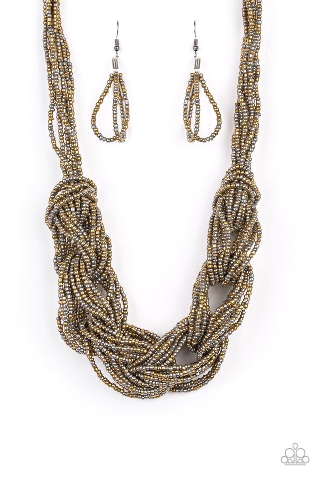 City Catwalk Brass Necklace - Paparazzi - Dare2bdazzlin N Jewelry