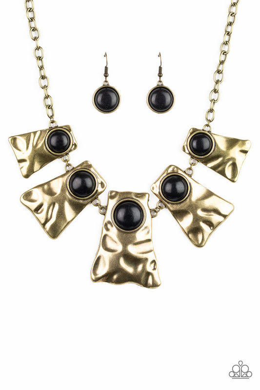 Cougar - Brass Necklace - Paparazzi - Dare2bdazzlin N Jewelry