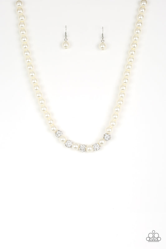 Posh Boss - White Necklace - Paparazzi - Dare2bdazzlin N Jewelry