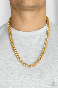 Big Talker - Gold Men Urban Necklace - Paparazzi - Dare2bdazzlin N Jewelry