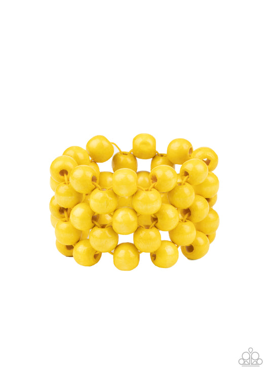 Tiki Tropicana - Yellow Bracelet - Paparazzi - Dare2bdazzlin N Jewelry