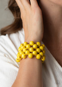 Tiki Tropicana - Yellow Bracelet - Paparazzi - Dare2bdazzlin N Jewelry