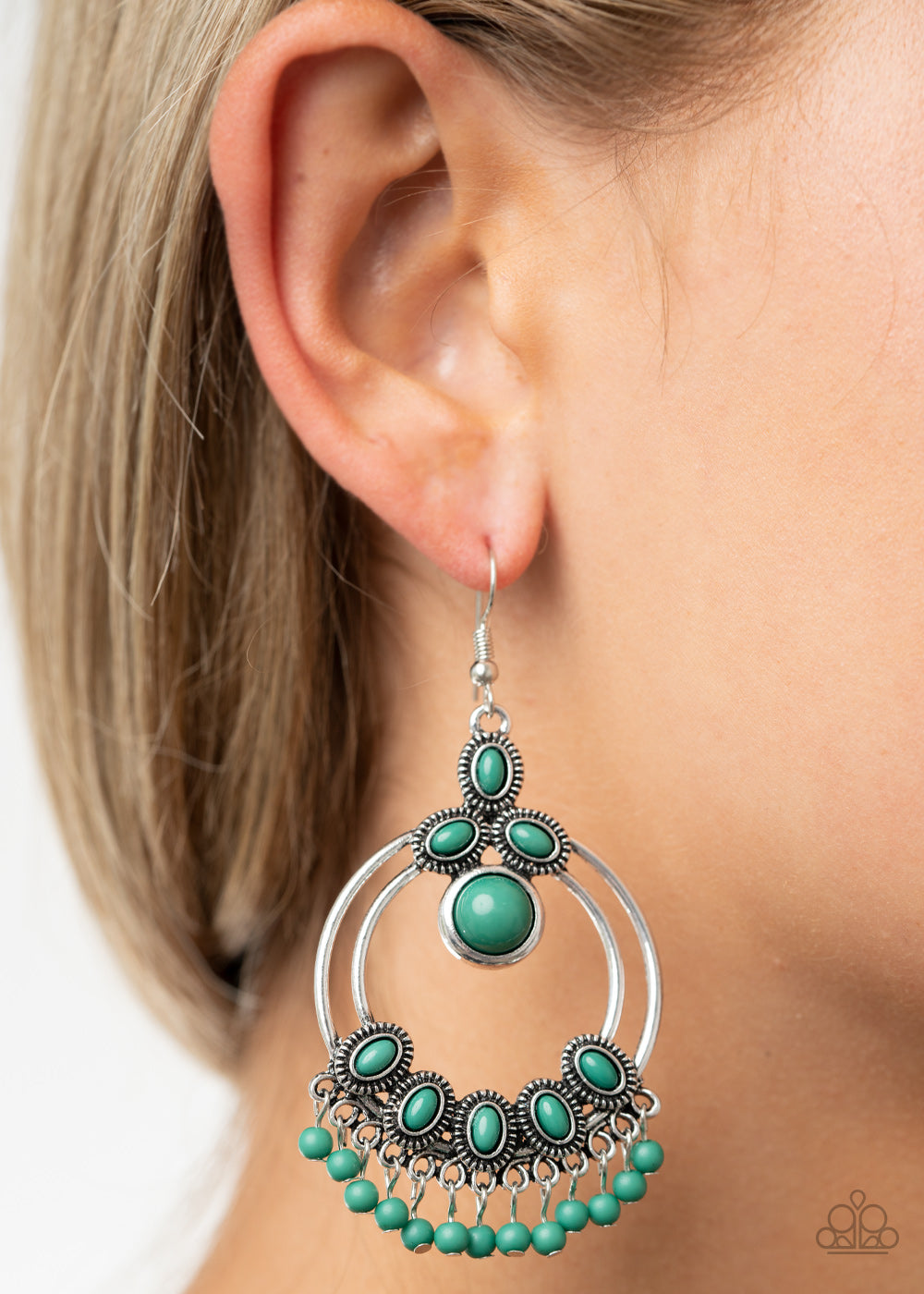 Palm Breeze - Green Earring - Paparazzi - Dare2bdazzlin N Jewelry