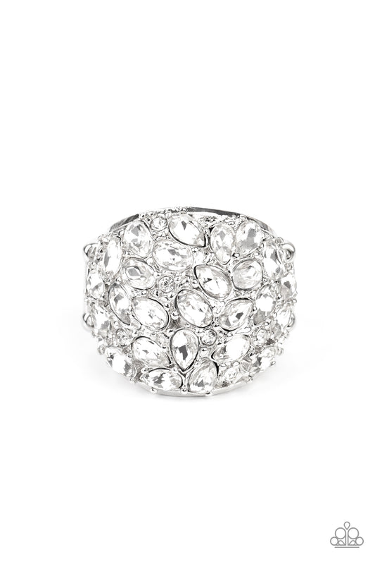 Here Comes the Boom! - White Ring - Paparazzi - Dare2bdazzlin N Jewelry