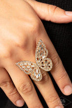 Load image into Gallery viewer, Flauntable Flutter - Gold Ring - Paparazzi - Dare2bdazzlin N Jewelry
