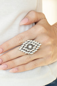 Incandescently Irresistible - White Ring - Paparazzi - Dare2bdazzlin N Jewelry