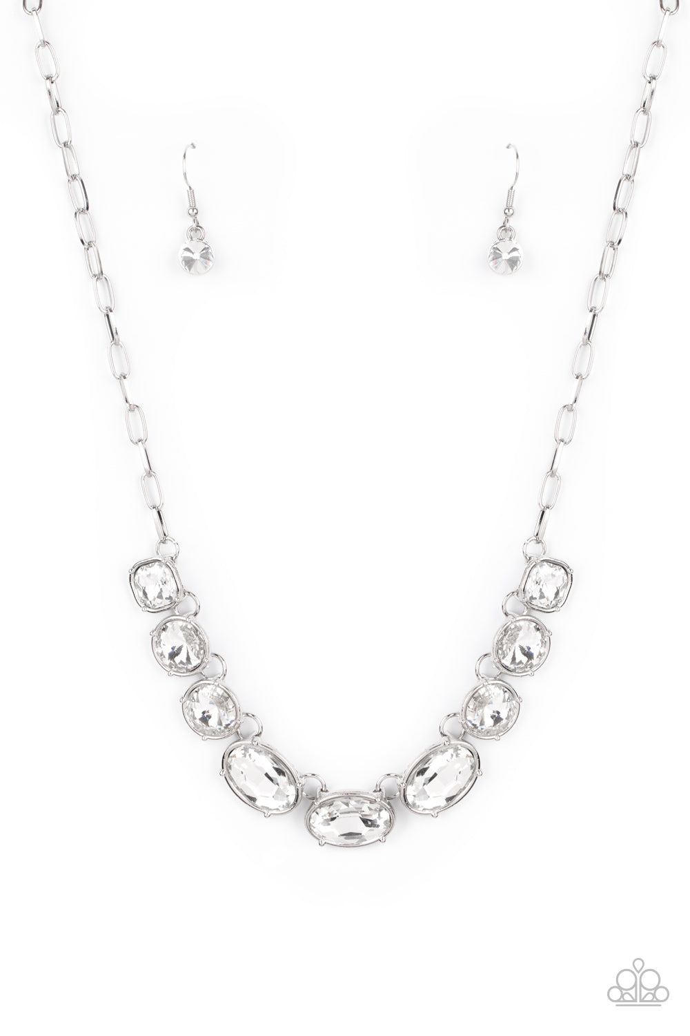 Gorgeously Glacial - White Necklace - Paparazzi - Dare2bdazzlin N Jewelry