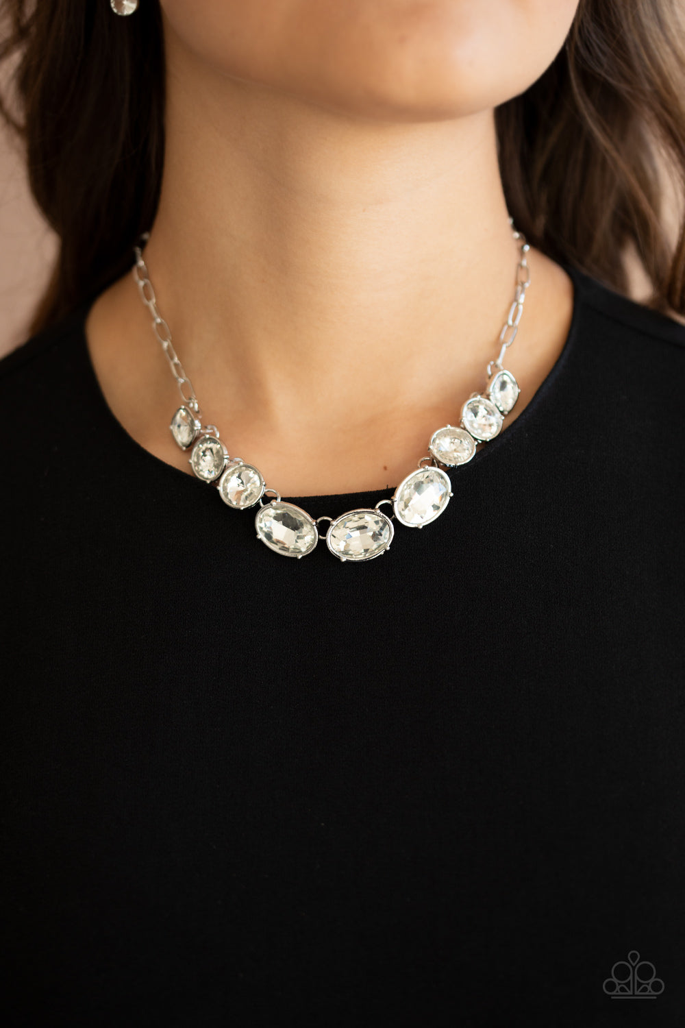 Gorgeously Glacial - White Necklace - Paparazzi - Dare2bdazzlin N Jewelry