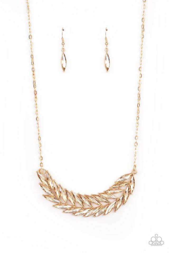 Flight Of FANCINESS Gold Necklace - Paparazzi - Dare2bdazzlin N Jewelry