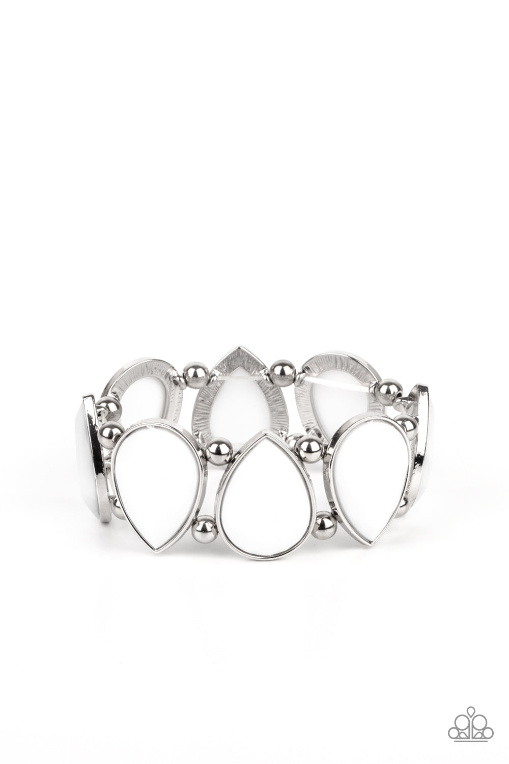 Flamboyant Tease - White Bracelet - Paparazzi - Dare2bdazzlin N Jewelry