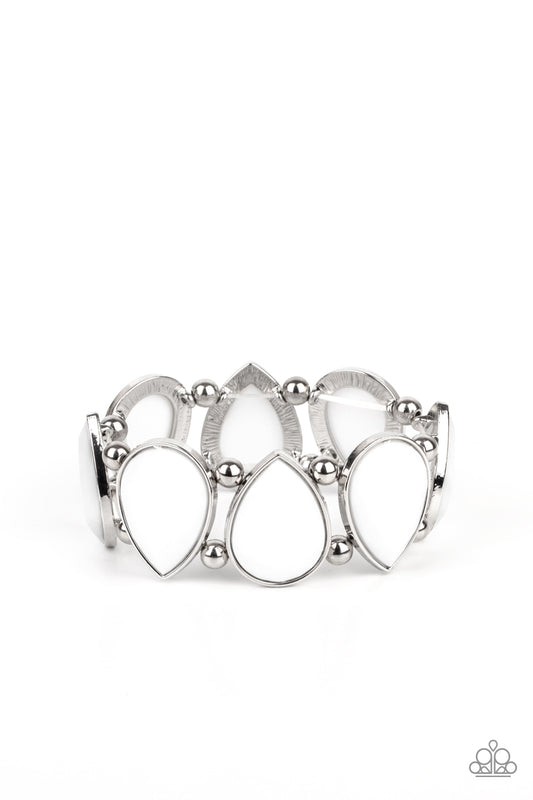 Flamboyant Tease - White Bracelet - Paparazzi - Dare2bdazzlin N Jewelry