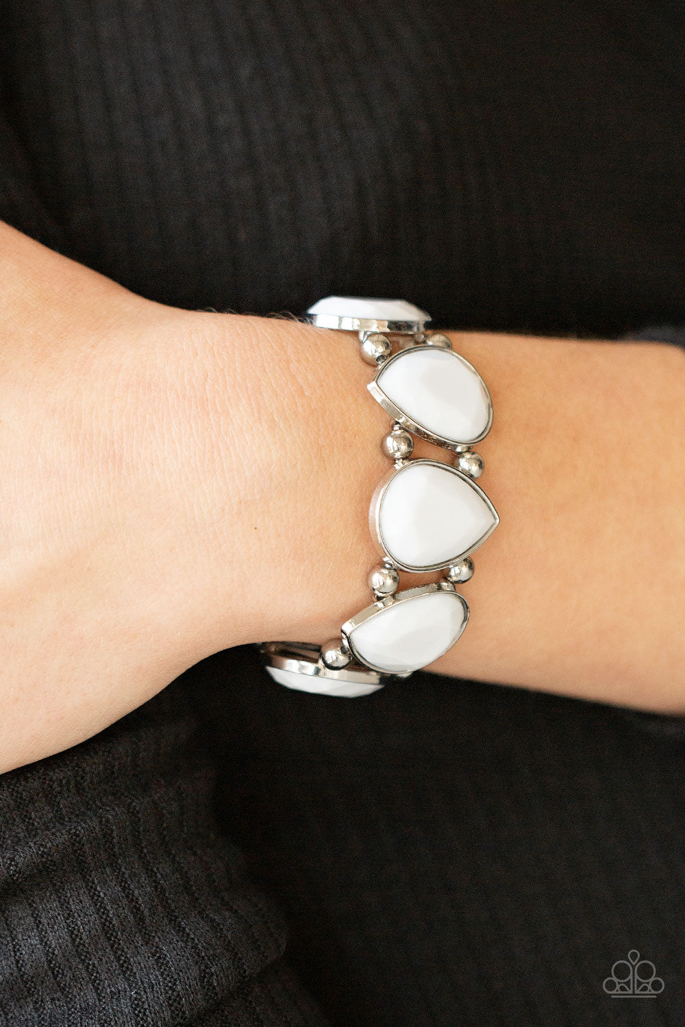 Flamboyant Tease - White Bracelet - Paparazzi - Dare2bdazzlin N Jewelry