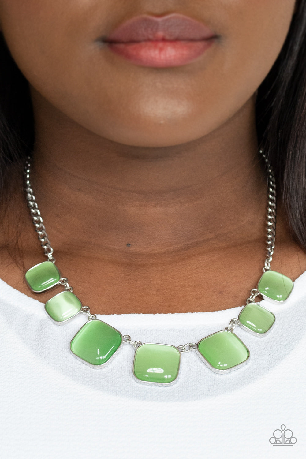 Aura Allure - Green Necklace - Paparazzi - Dare2bdazzlin N Jewelry