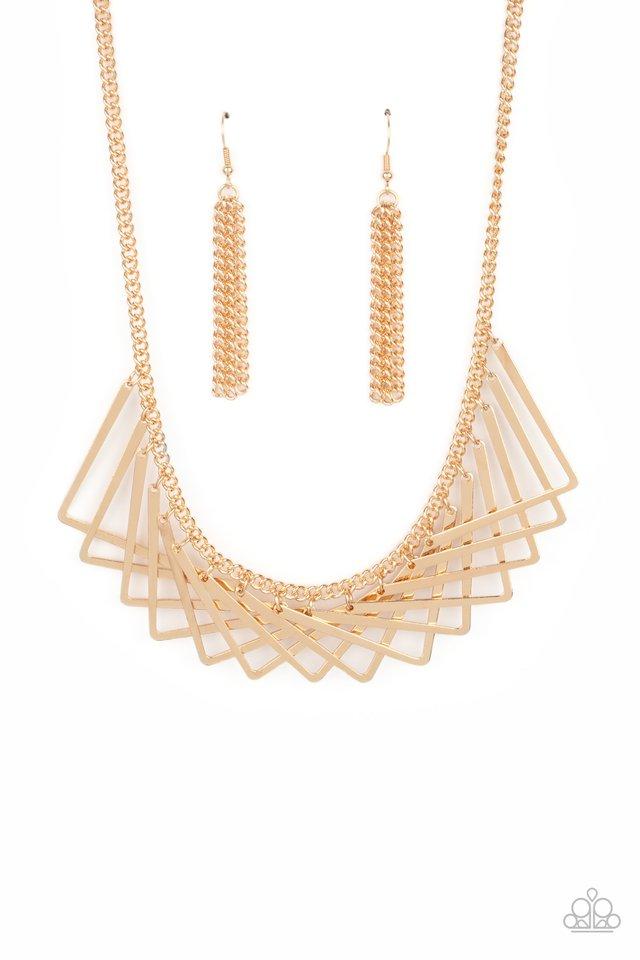 Metro Mirage Gold Necklace - Paparazzi - Dare2bdazzlin N Jewelry