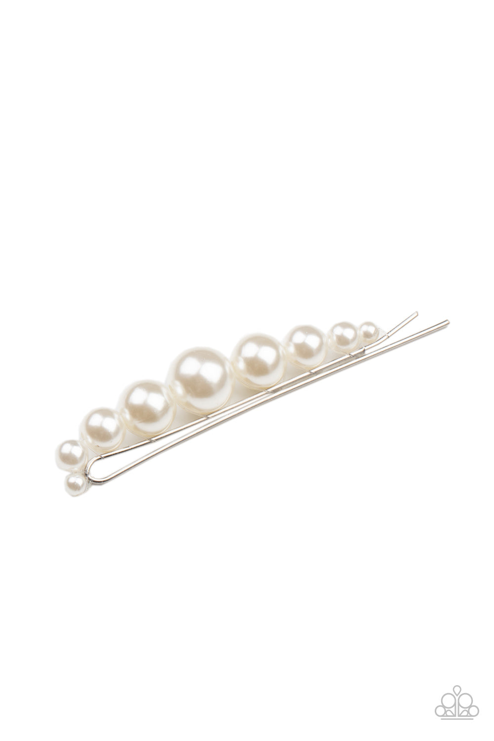 Elegantly Efficient - White Hair Clip - Paparazzi - Dare2bdazzlin N Jewelry