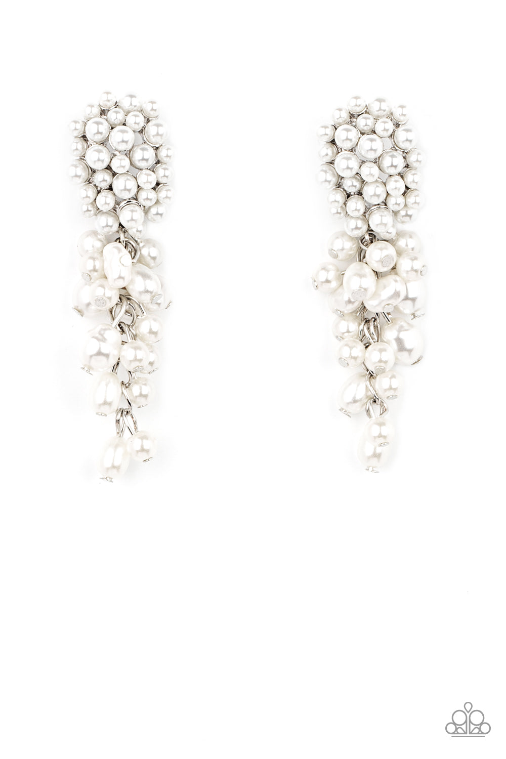 Fabulously Flattering - White Post Earring - Paparazzi - Dare2bdazzlin N Jewelry