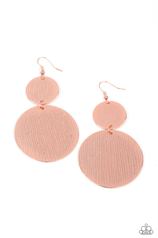 Status CYMBAL - Copper Earring - Paparazzi - Dare2bdazzlin N Jewelry