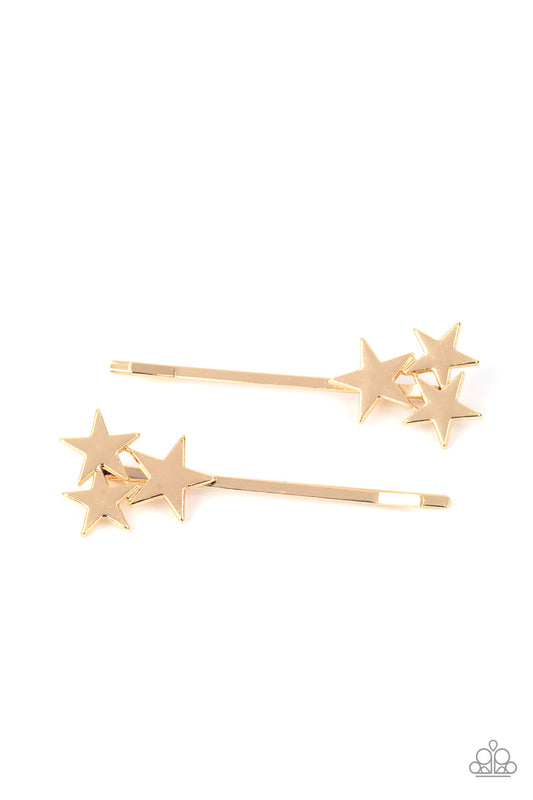 Suddenly Starstruck - Gold Hair Clip - Paparazzi - Dare2bdazzlin N Jewelry