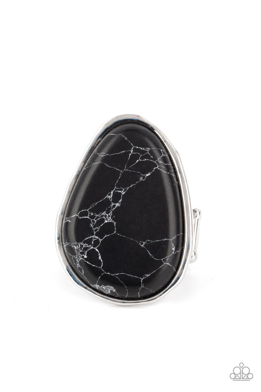 Marble Mecca - Black Ring - Paparazzi - Dare2bdazzlin N Jewelry