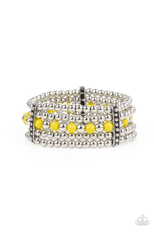 Gloss Over The Details - Yellow Bracelet - Paparazzi - Dare2bdazzlin N Jewelry