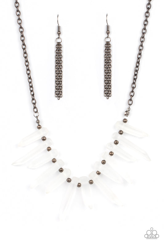 Ice Age Intensity - Black Necklace - Paparazzi - Dare2bdazzlin N Jewelry