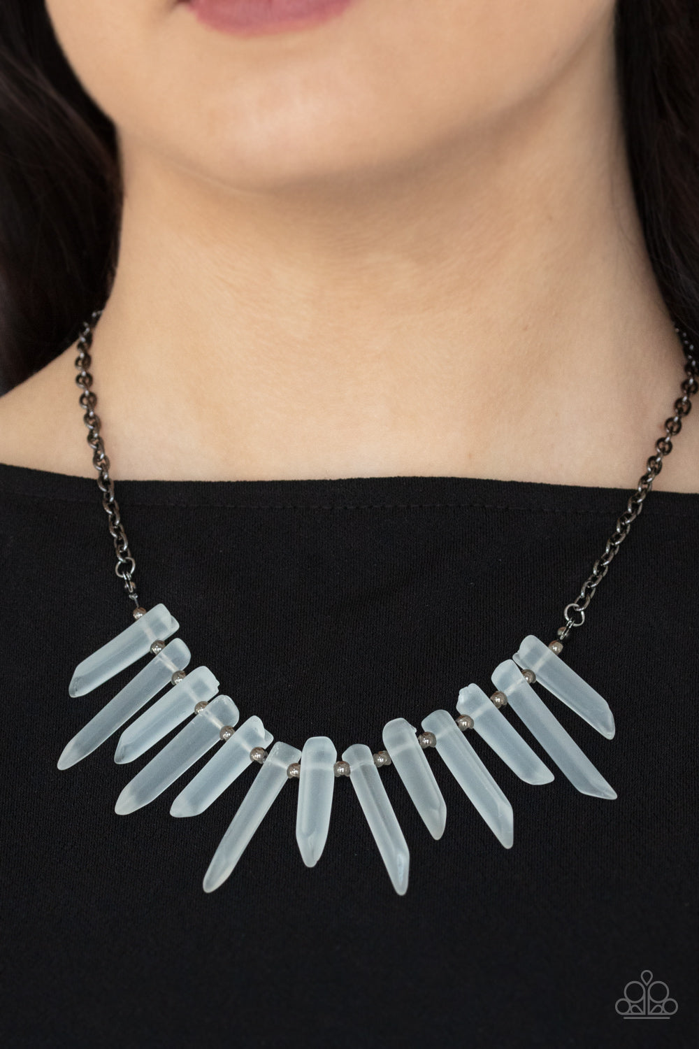 Ice Age Intensity - Black Necklace - Paparazzi - Dare2bdazzlin N Jewelry
