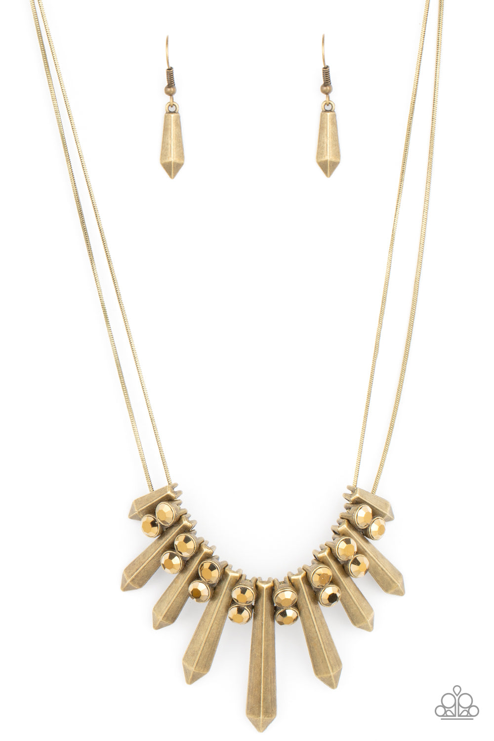 Dangerous Dazzle - Brass Necklace - Paparazzi - Dare2bdazzlin N Jewelry