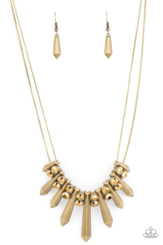 Dangerous Dazzle - Brass Necklace - Paparazzi - Dare2bdazzlin N Jewelry