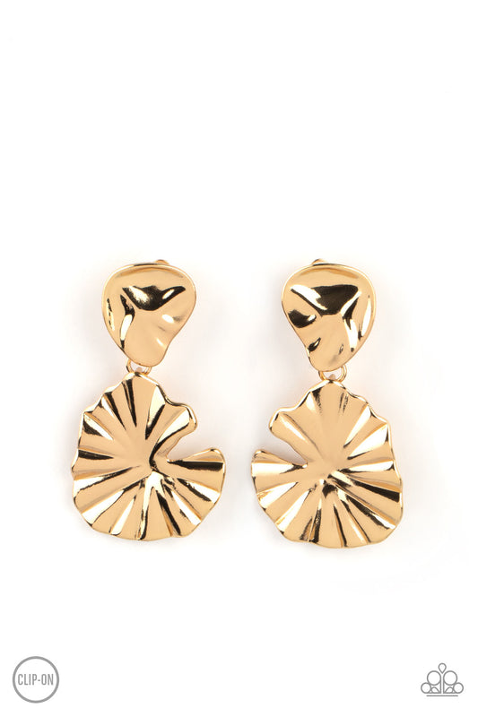 Empress Of The Amazon - Gold Earring - Paparazzi - Dare2bdazzlin N Jewelry