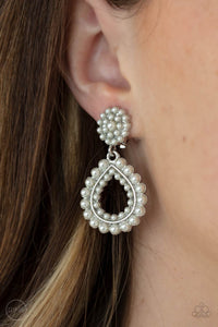 Discerning Droplets - White Earring - Paparazzi - Dare2bdazzlin N Jewelry