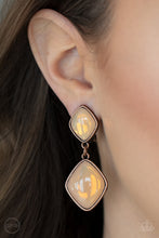 Load image into Gallery viewer, Double Dipping Diamonds - Copper Earring - Paparazzi - Dare2bdazzlin N Jewelry
