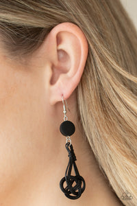 Twisted Torrents - Black Earring - Paparazzi - Dare2bdazzlin N Jewelry