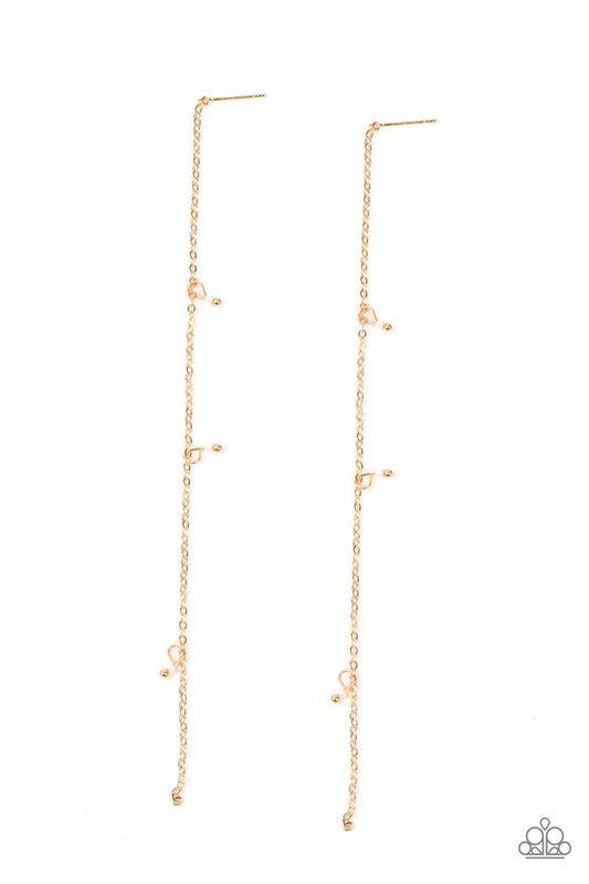 Dauntlessly Dainty - Gold Earring - Paparazzi - Dare2bdazzlin N Jewelry