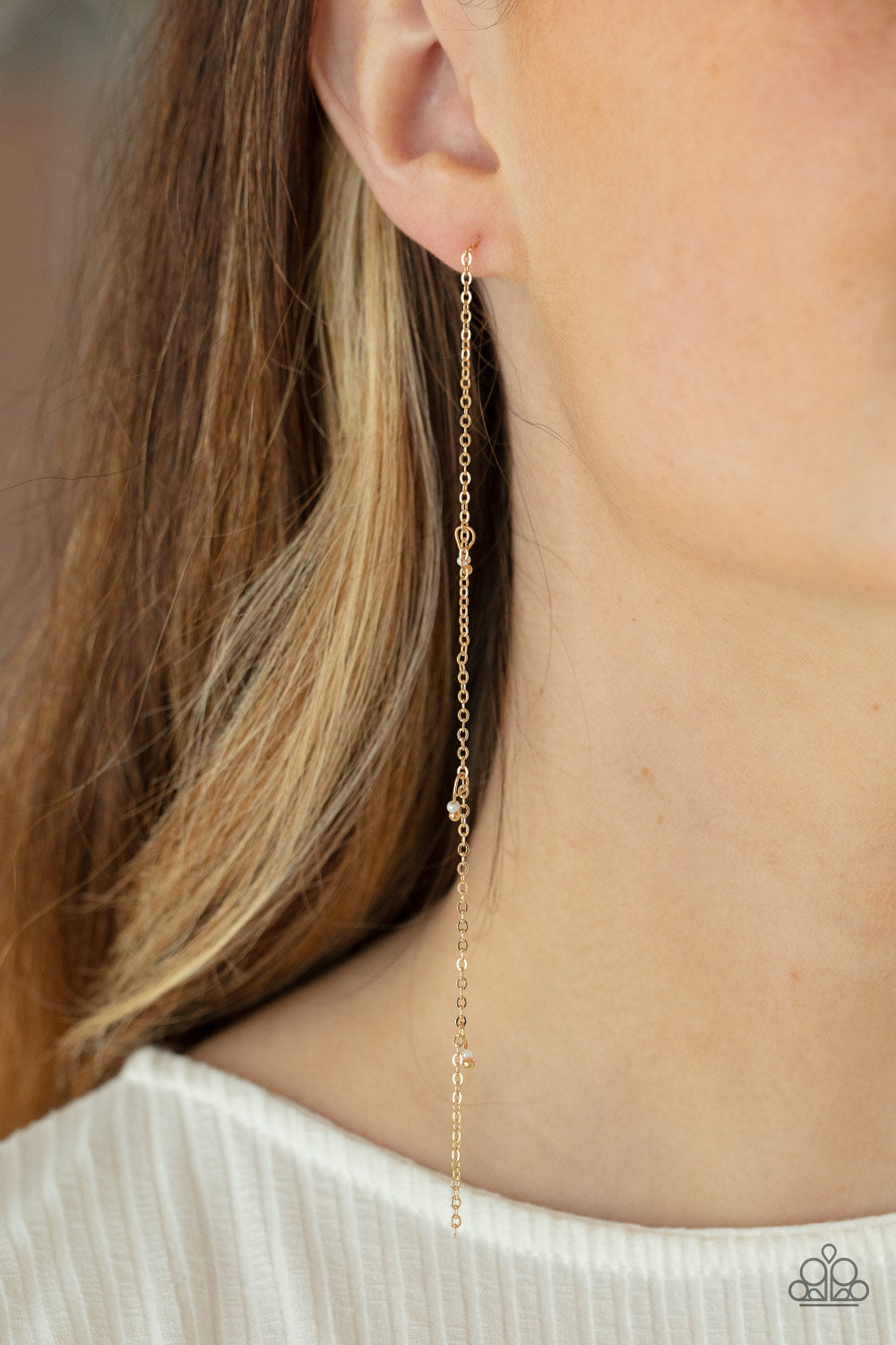 Dauntlessly Dainty - Gold Earring - Paparazzi - Dare2bdazzlin N Jewelry