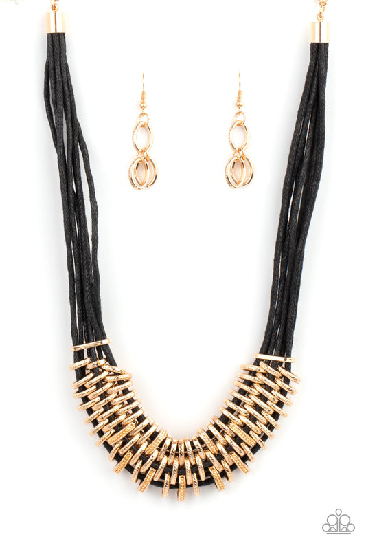 Lock, Stock, and SPARKLE - Gold Necklace - Paparazzi - Dare2bdazzlin N Jewelry