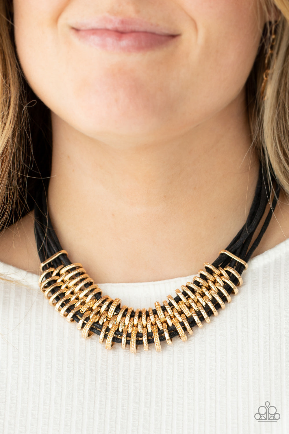 Lock, Stock, and SPARKLE - Gold Necklace - Paparazzi - Dare2bdazzlin N Jewelry