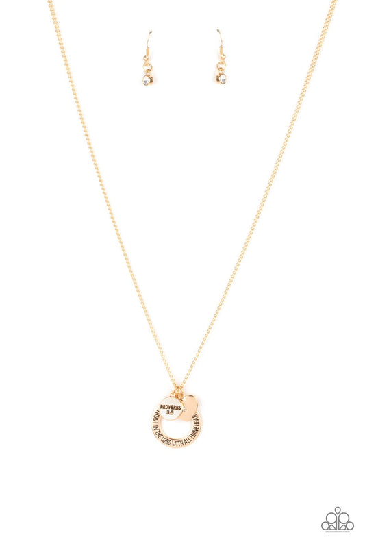 Full of Faith Gold Necklace - Paparazzi - Dare2bdazzlin N Jewelry