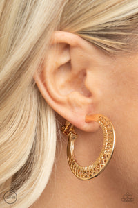 Moon Child Charisma - Gold Earring - Paparazzi - Dare2bdazzlin N Jewelry