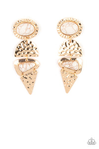 Earthy Extravagance - Gold Earring - Paparazzi - Dare2bdazzlin N Jewelry